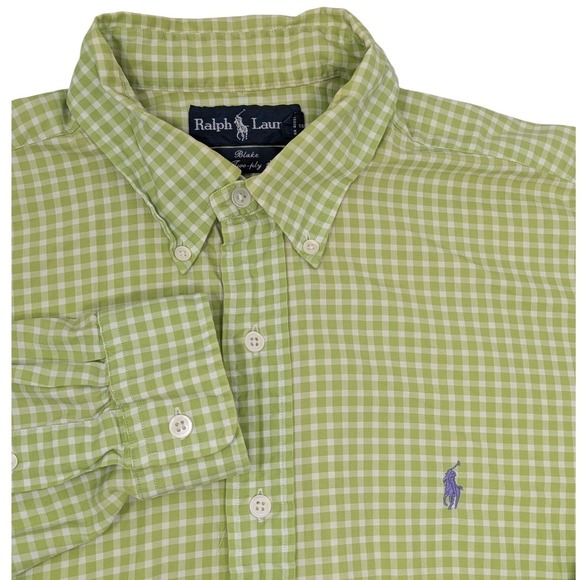 Ralph Lauren Other - Ralph Lauren Blake Gingham Button Down Shirt Men's Large Green White Long Sleeve